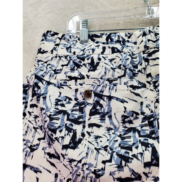 Calvin Klein Short Women Size 8 White Geo Print Cotton Slash Pockets Medium Wash - Picture 7 of 9